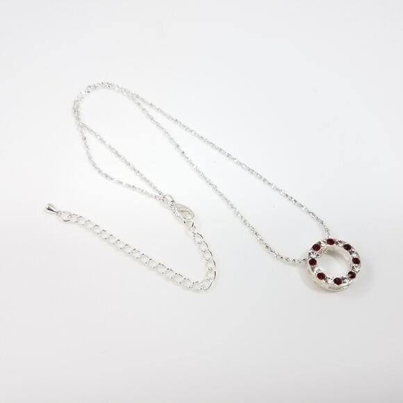 Crystal Rhinestone Reversible Pendant Necklace, 17 Inches - Picture 7 of 8